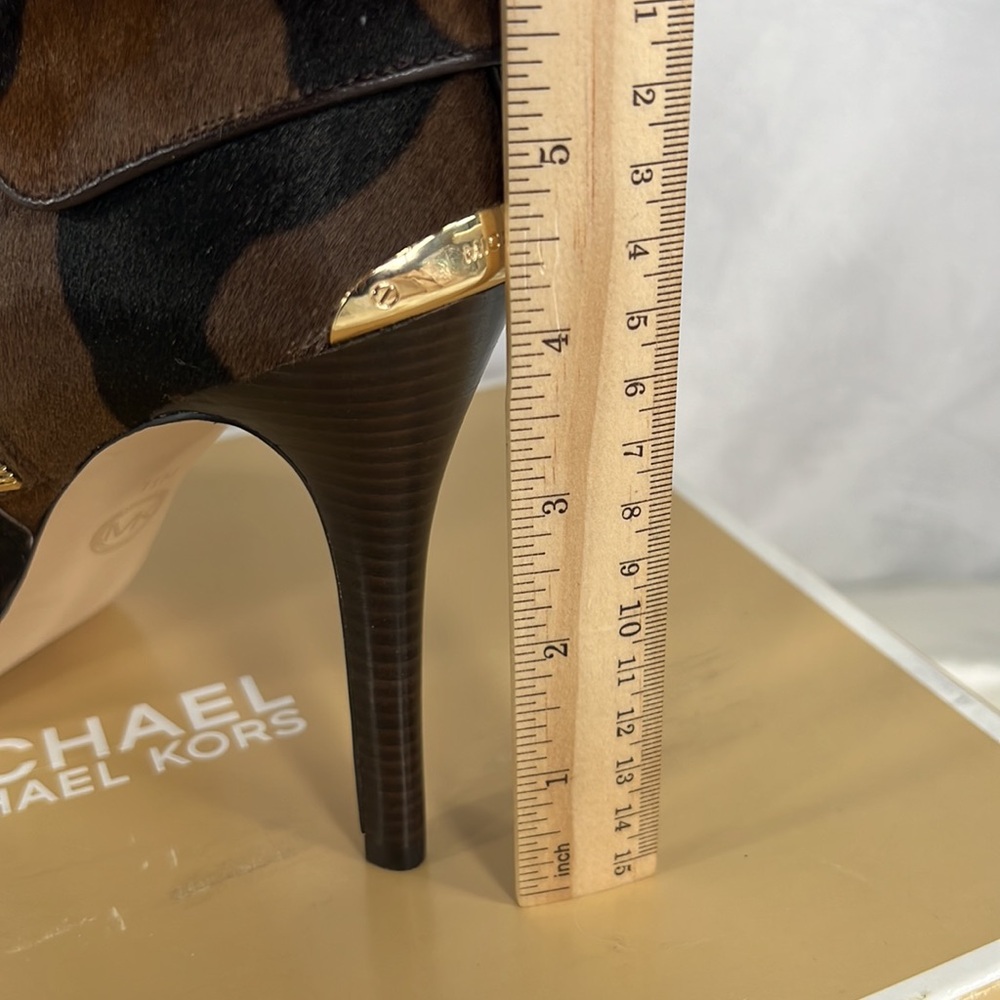 Set Michael Michael Kors Real Hair Calf Camo Heel 11 & Camo Clutch $513 NEW - Picture 11 of 17